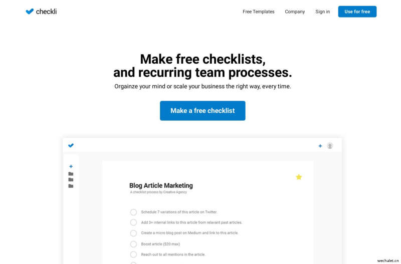Free Checklist Maker - Checkli