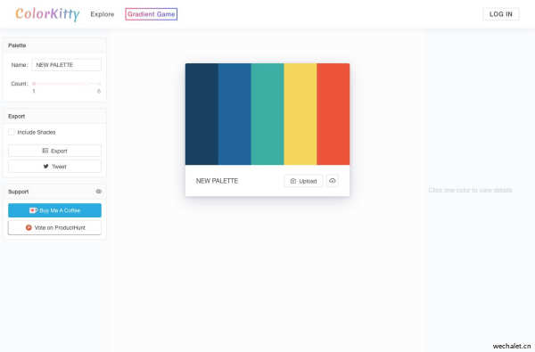 ColorKitty - Create, Discover and Share Beautiful Color Palettes and Colors.