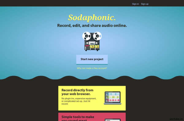 Sodaphonic - Edit and record audio online