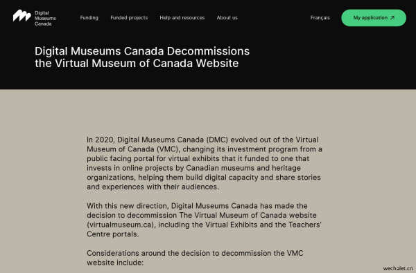 Digital Museums Canada Decommissions the Virtual Museum of Canada Website | Digital Museums Canada