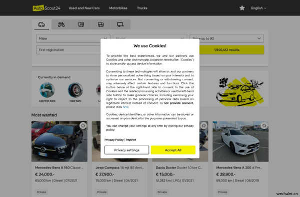 New and Used cars marketplace AutoScout24