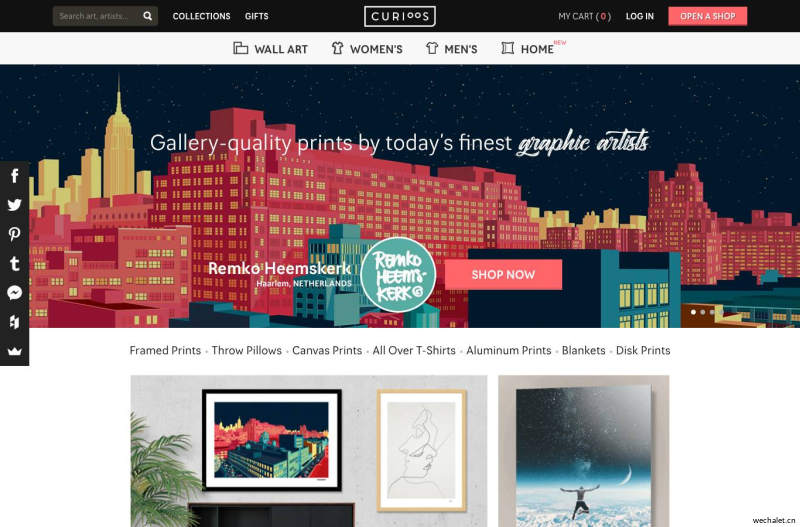 Curioos | Wall Art Prints & Custom T-shirts by Top Graphic Artists