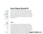 How Clothes Should Fit - 穿衣指南