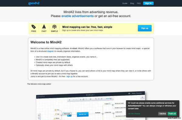 Mind42: Free online mind mapping software
