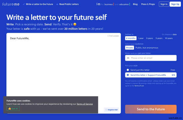 FutureMe: Write a Letter to your Future Self