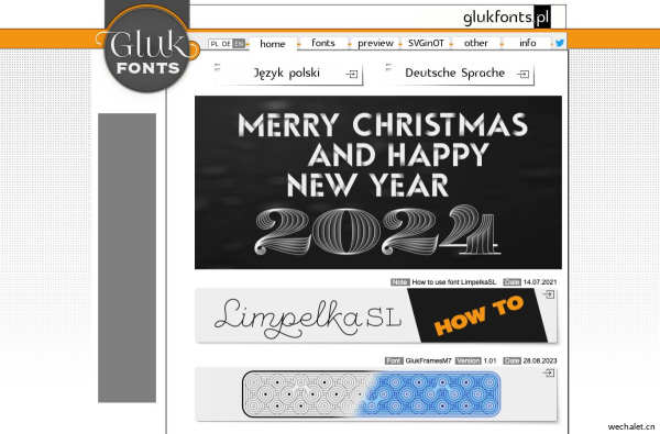 Free fonts made by Gluk