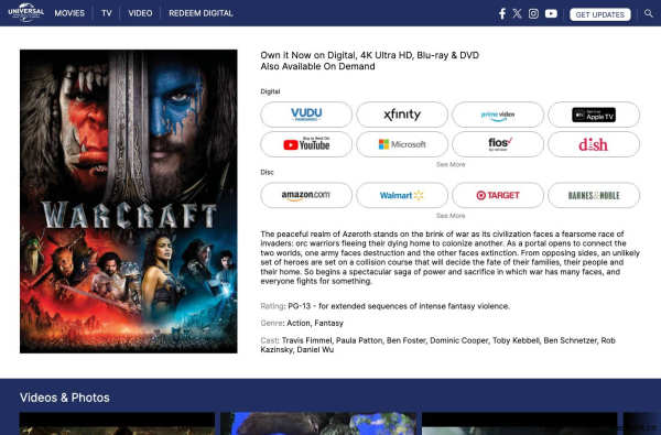 Warcraft | Watch Page | DVD, Blu-ray, Digital HD, On Demand, Trailers, Downloads | Universal Pictures Home Entertainment