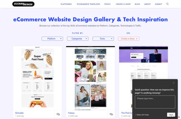 eCommerce Website Design: Gallery & Tech Inspiration with 2000+ Shops