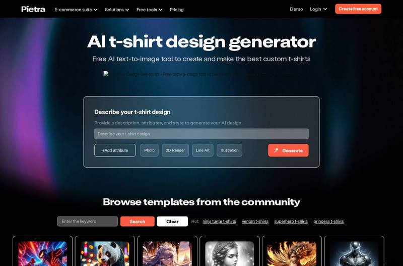 AI t-shirt design generator - Create & Customize Free Templates | Pietra