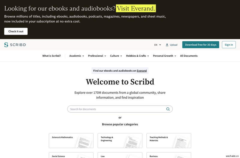 Scribd: Explore 170M+ documents from a global community