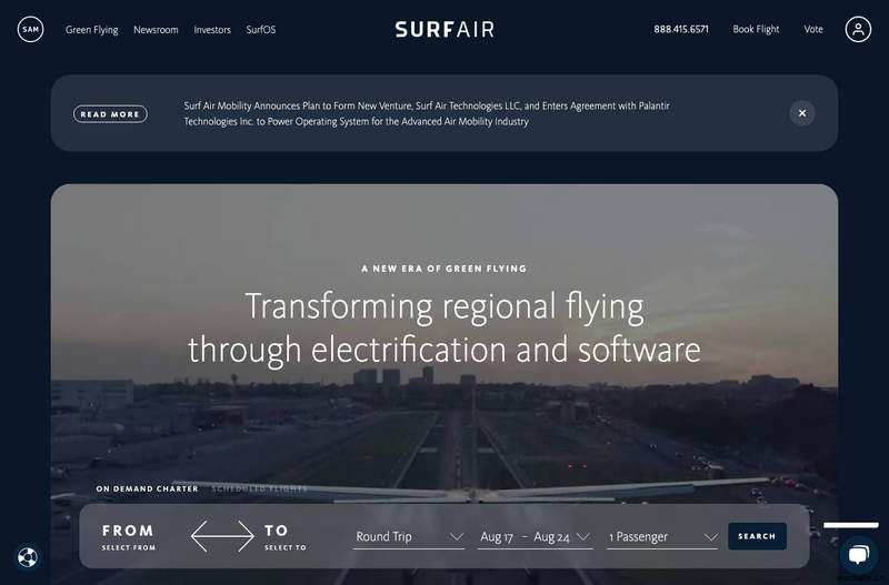 Transforming regional flying through electrification - Surf Air