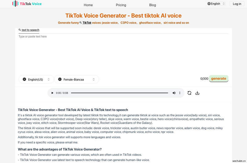 TikTok 语音生成器：生成有趣的 TikTok AI 语音