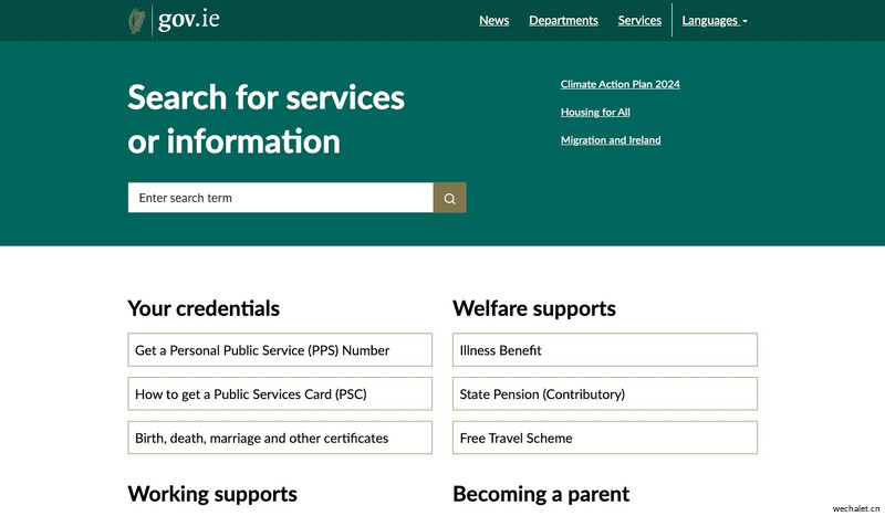 gov.ie 政府服务和信息的中央网站